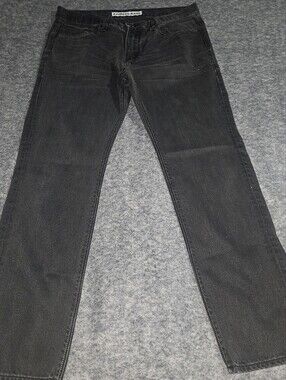 Express Black Denim Jeans with Branded Button